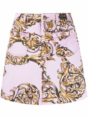 Versace Jeans Couture Baroque-print high-waist skirt - Pink