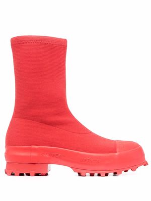 CamperLab Traktori stretch-knit high-ankle boots - Red