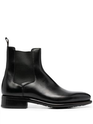 Santoni leather ankle boots - Black