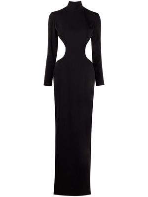 Mônot open-back high-neck cut-out evening gown - Black