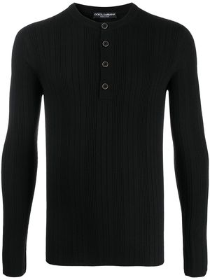 Dolce & Gabbana ribbed buttoned jumper - Black