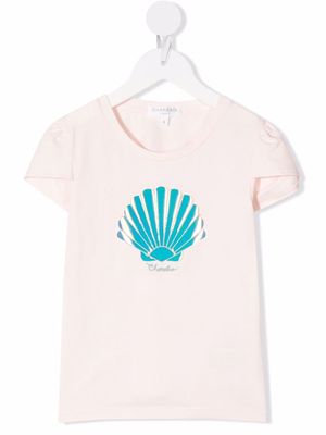 Charabia iridescent shell-print short-sleeve T-shirt - Pink
