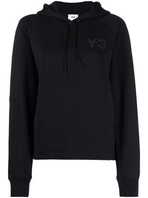Y-3 logo-print drawstring hoodie - Black