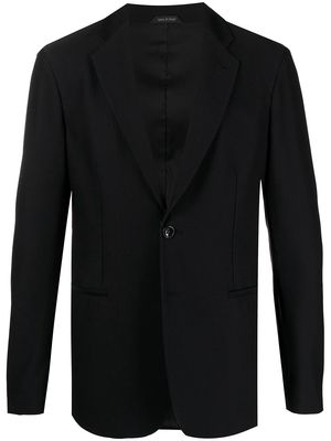 Giorgio Armani single-breasted textured blazer - Black