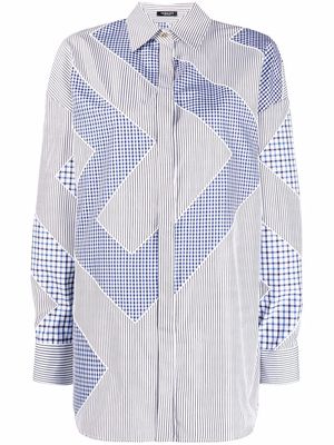 Versace Greca-pattern long-sleeve shirt - White