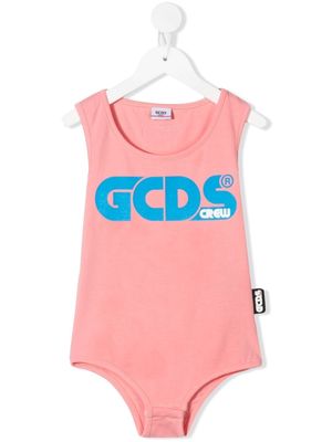 Gcds Kids logo-print cotton tank top - Pink