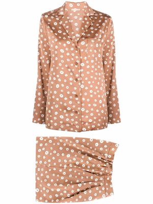 12 STOREEZ floral pyjama-style two piece suit - Brown