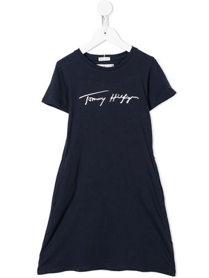Tommy Hilfiger Junior logo-print T-shirt dress - Blue