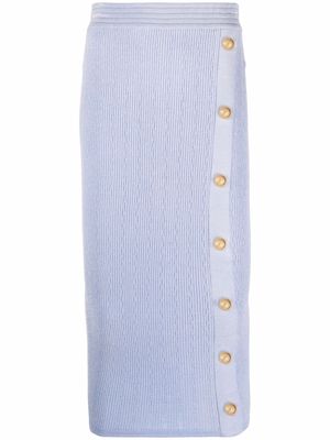 Balmain knitted mid-length skirt - Blue