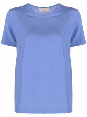 Blanca Vita silk-blend T-shirt - Blue