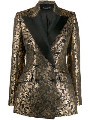 Dolce & Gabbana double-breasted jacquard blazer - Black
