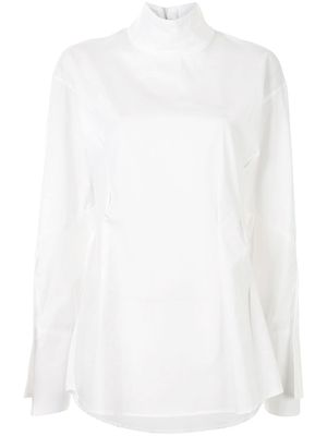 sulvam high-neck cotton shirt - White