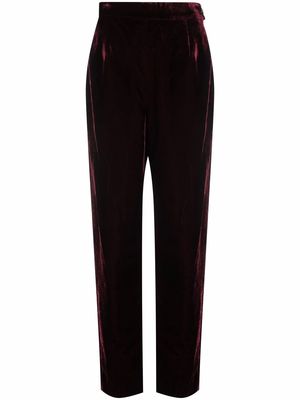 Chanel Pre-Owned 1993 high-waisted velvet trousers - Red
