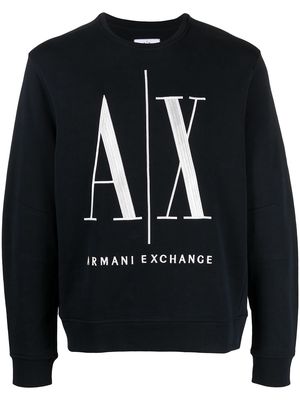 Armani Exchange logo-print crew-neck sweatshirt - Blue