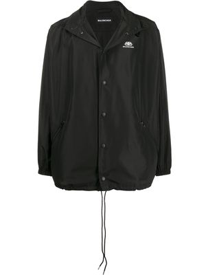 Balenciaga printed logo rain jacket - Black