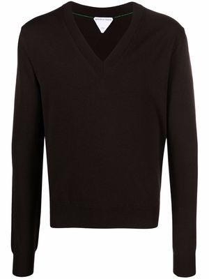 Bottega Veneta V-neck knitted jumper - Brown