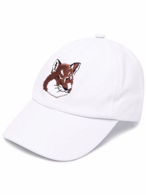 Maison Kitsuné fox head embroidered cap - White