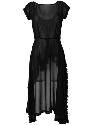 Comme Des Garçons Pre-Owned 1998 sheer asymmetric dress - Black