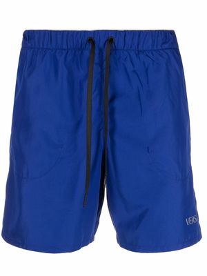 Versace logo-print drawstring shorts - Blue
