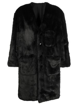 Raf Simons reversible faux fur coat - Black