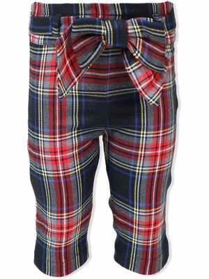 Lapin House tartan bow-detail trousers - Red