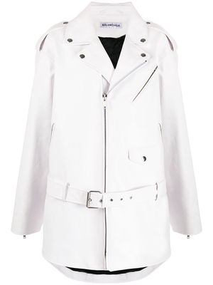 Balenciaga oversized biker jacket - White