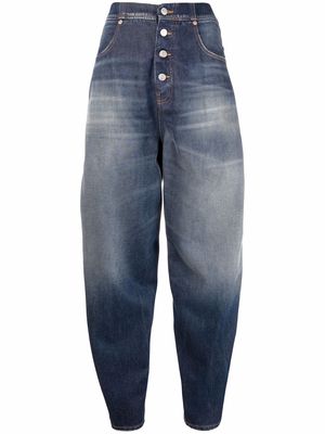 MM6 Maison Margiela two-tone high-waist jeans - Black