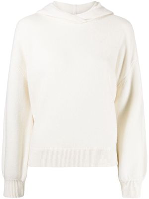 Pringle of Scotland wool-cashmere hooded jumper - White
