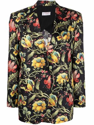 Alberto Biani floral-print single-breasted blazer - Black
