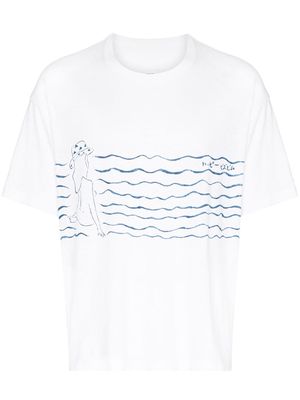 visvim Jumbo wave-print T-shirt - White