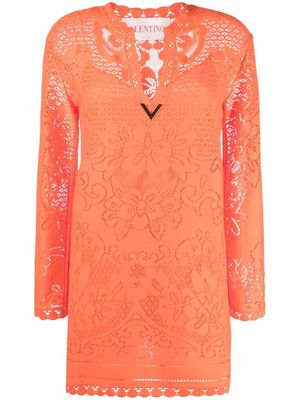 Valentino crocheted lace minidress - Orange