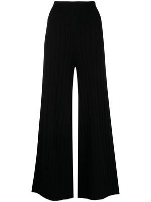 Onefifteen ribbed knit flared trousers - Black