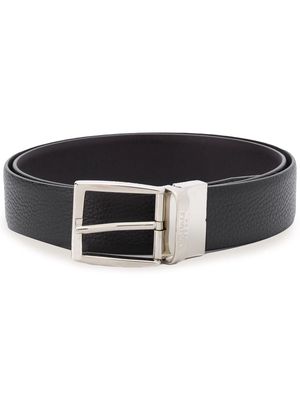 Canali logo engraved buckle belt - Black