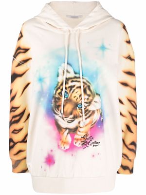 Stella McCartney tiger-print hoodie - Neutrals
