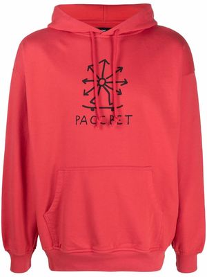 PACCBET logo print hoodie - Red