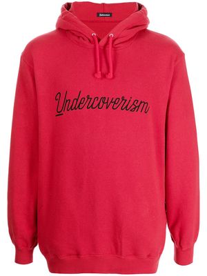 Undercoverism cursive logo-print hoodie - Red