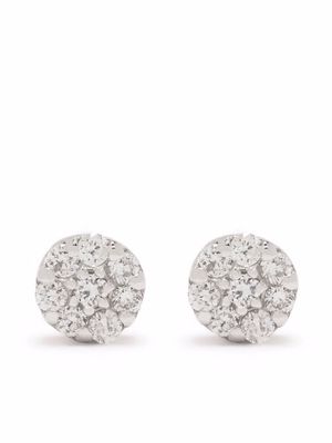 Dinny Hall 14kt white gold Shuga mini pave diamond stud earrings - Silver