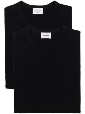 Wood Wood long-sleeved cotton T-shirt - Black