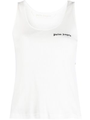 Palm Angels logo-print sleeveless tank top - White