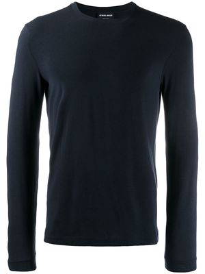 Giorgio Armani jersey sweatshirt - Blue
