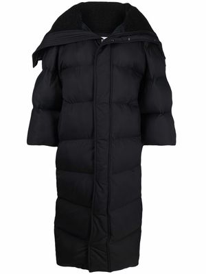 Balenciaga hooded long puffer coat - Black
