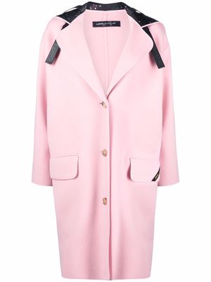LANVIN hooded single-breasted coat - Pink