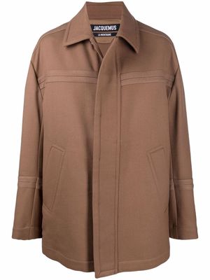 Jacquemus concealed-front button coat - Brown