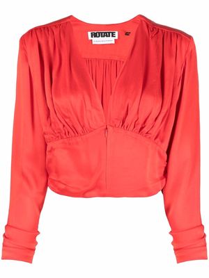 ROTATE Janet V-neck blouse - Red