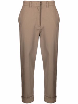 Fabiana Filippi high-waisted cropped trousers - Brown