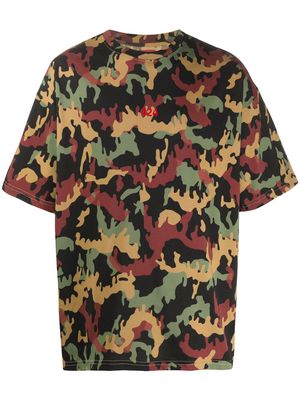 424 logo camouflage print T-shirt - Black