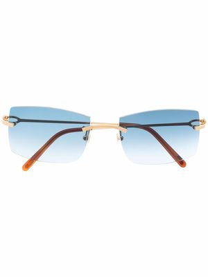 Cartier Eyewear gradient-lens rectangle sunglasses - Gold