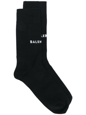 Balenciaga logo printed socks - Black