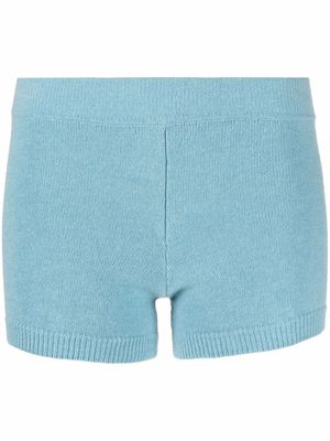 AMI AMALIA merino wool knitted shorts - Blue