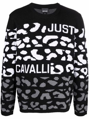 Just Cavalli knitted logo jumper - Black